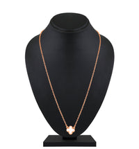 Mahi White Clover Pendant Necklace with Beaded Edge on Rose-Gold Tone Chain Pendant for Women (PS1101971ZWhi)