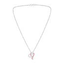 Mahi Rose & Heart Shaped Sparkling White Crystals Pendant Necklace for Women (PS1101974RPin)