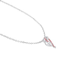 Mahi Rose & Heart Shaped Sparkling White Crystals Pendant Necklace for Women (PS1101974RPin)