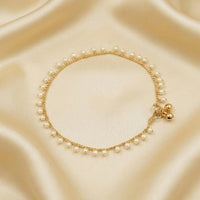 JS Fashion Royal High Gold Pearl Designer Anklet (Payal)