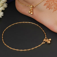 JS Fashion Royal High Gold Pearl Designer Anklet (Payal)