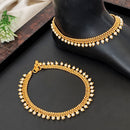 JS Fashion Royal High Gold Pearl Designer Anklet (Payal)