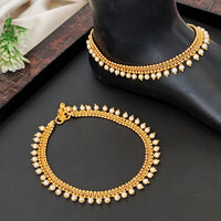 JS Fashion Royal High Gold Pearl Designer Anklet (Payal)