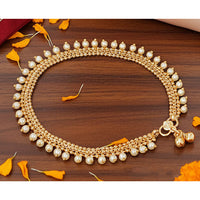 JS Fashion Royal High Gold Pearl Designer Anklet (Payal)