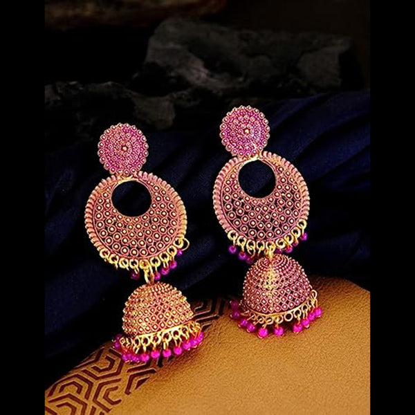 Subhag Alankar Pink Beautifully designed floral Baali Jhumki Earrings For Girls & Women