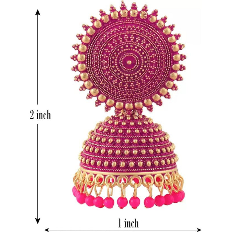 Subhag Alankar Pink Attractive Kundan Jhumki earrings ideal for festive wear