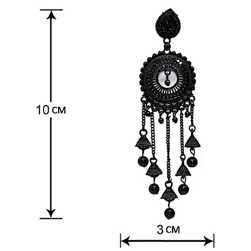 Subhag Alankar Black Crystal, Stylish Design Earrings For All Occasions for Girls & Women Alloy Drops & Danglers