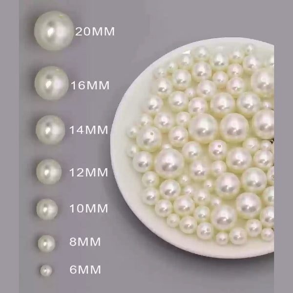 Kriaa Off White Pearls Round Shape Moti for Jewellery Making, Art Crafts Work Necklace Bracelet Earring Making DIY