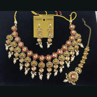 Midas Touch Divine Beauty Crystal Stone And Pearl Necklace Set