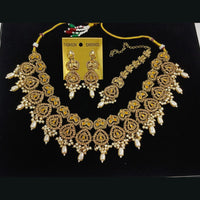 Midas Touch Divine Beauty Crystal Stone And Pearl Necklace Set