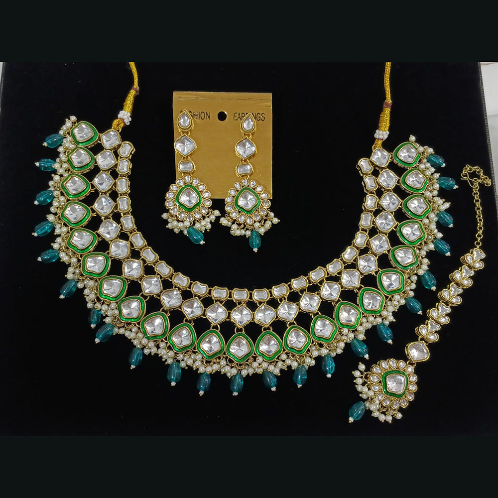 Midas Touch Divine Beauty Crystal Stone And Pearl Necklace Set