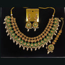 Midas Touch Divine Beauty Crystal Stone And Pearl Necklace Set