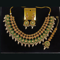 Midas Touch Divine Beauty Crystal Stone And Pearl Necklace Set