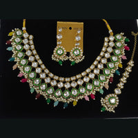 Midas Touch Divine Beauty Crystal Stone And Pearl Necklace Set