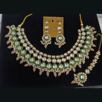 Midas Touch Divine Beauty Crystal Stone And Pearl Necklace Set