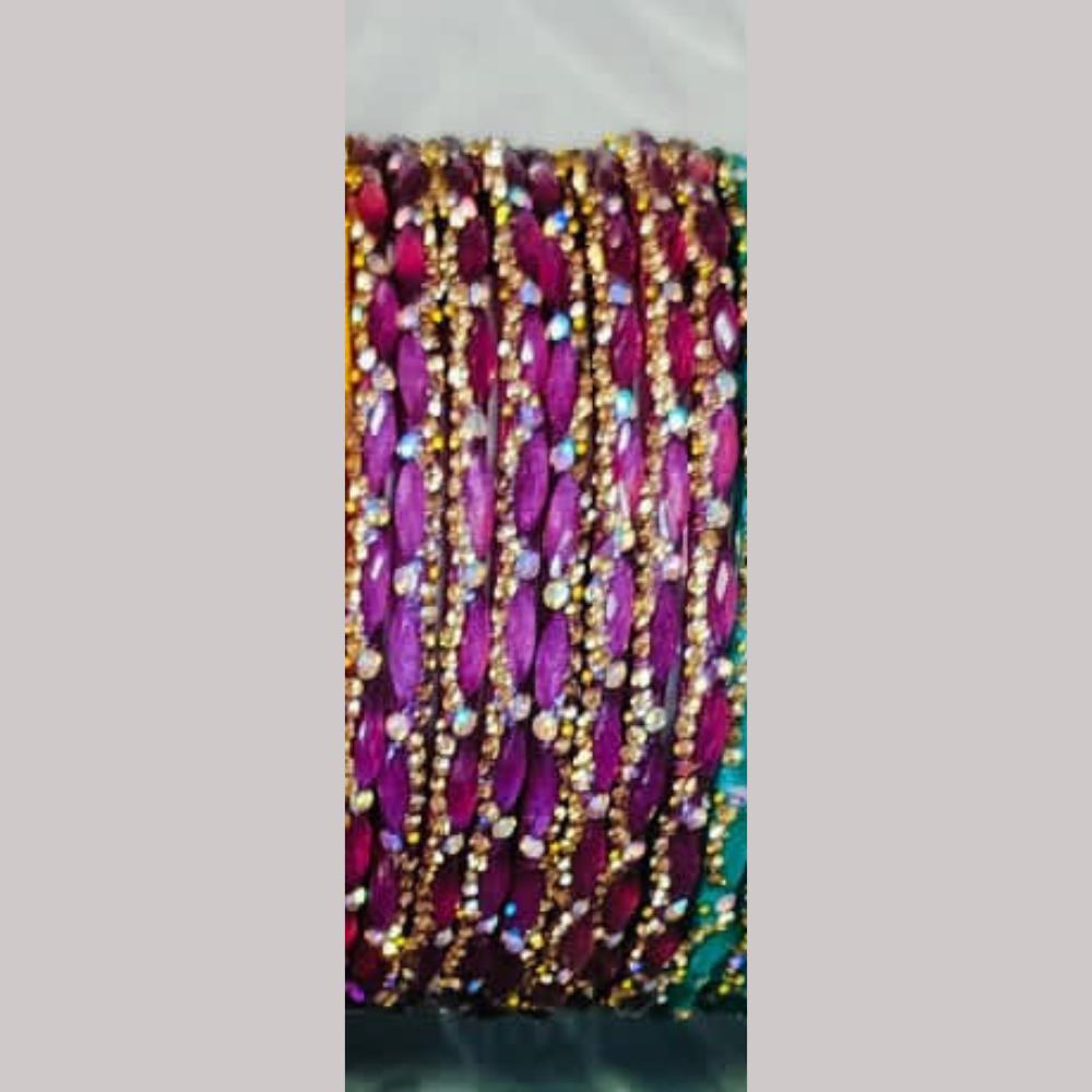 Chitra Bangles Multi Color Glass Bangle (12 Piece In One Box)