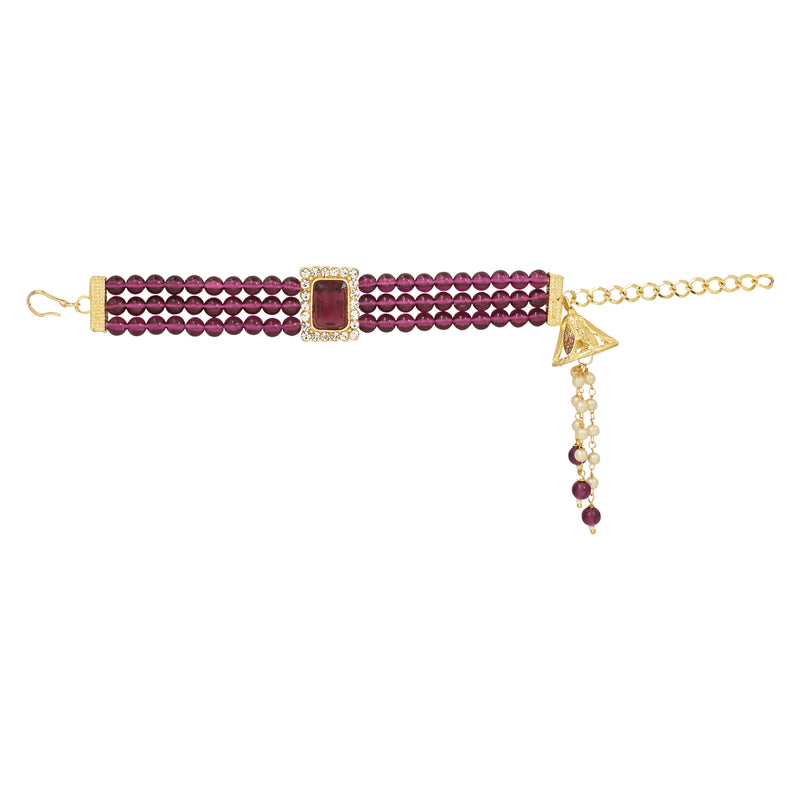 Etnico I Jewels Rakshabandhan Designer Pearl Hanging Lumba Bracelet Rakhi For Bhabhi/Sister ((R010Wi-L)