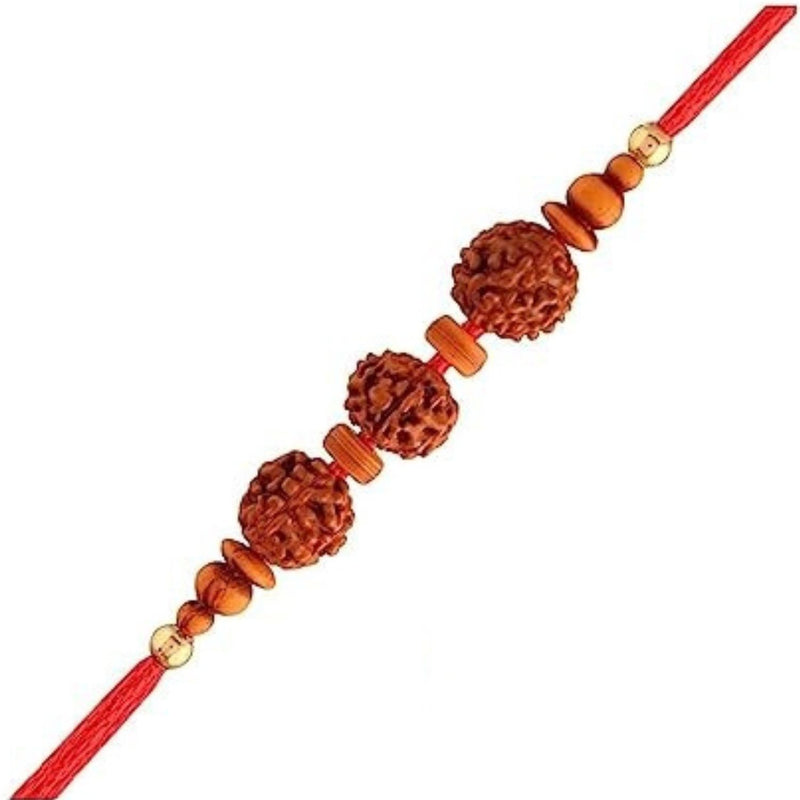 Etnico I Jewels Ethnic Rudraksha Combo Rakhi Set With Roli Chawal & Rakshabandhan Card For Men/Brother/Bhaiya (R060-5) (Pack of 5)