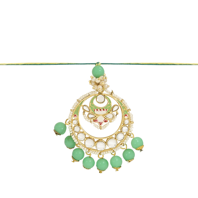 Etnico I Jewels Rakshabandhan Designer Pearl Hanging Lumba Bracelet Rakhi For Bhabhi/Sister (R106Min-L)