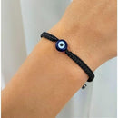 Etnico I Jewels Adjustable Black Thread Stylish Handmade Nazar Evil Eye Bracelet Rakhi For Brother/Men/Bro With Rakshabandhan Card (R139B-2)