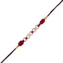 Mahi Rose Gold Plated Pink and White Crystals Rakhi for Bhai (RA1100717ZPin)