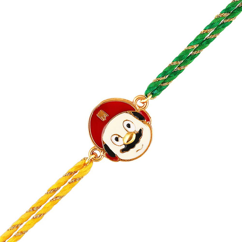 Mahi Meena Work Enameled Cartoon Rakshabandhan Rakhi for Chota Bhai, Kids, Bhatija (RA1100751G)