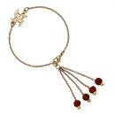 Mahi Gold Plated Swastik and Rudraksha Lumba Rakhi for Bhabhi (RAL1100725G)