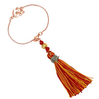 Mahi Rose Gold Plated Devine OM Lumba Rakhi Set for Bhabhi (RAL1100727Z)