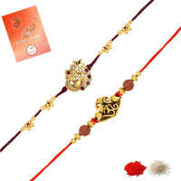 Mahi Combo of Jay Shree Ram an OM Rakhis with Rudraksh for Brother (RCO1105845G)