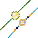 Mahi Bhai & Bro Engraved Rakhi Combo Set of 2 for Brothers (RCO1105846G)