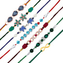 Mahi Rakhi Combo for Brother – Set of 7 Trendy Rakhi for Raksha Bandhan (RCSO1105827M)