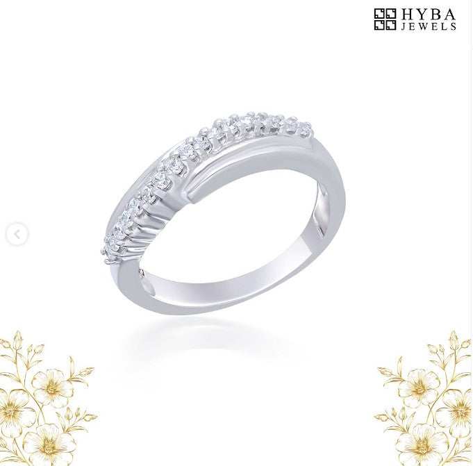 Round Cut Ridged Ring By Hyba Jewels