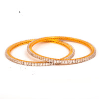 Raddhi Jewels Premium Quality Brass Cubic Zirconia Set of 2 Bangles For Women/Girls