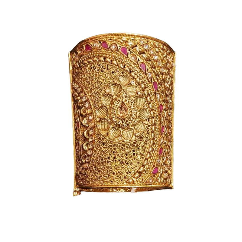 Raddhi Jewels Premium Quality Brass Rajwadi Gold Plated Openable Kada For Women/Girls