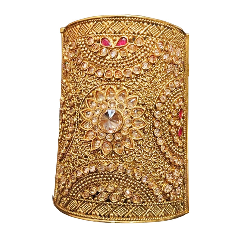 Raddhi Jewels Premium Quality Brass Rajwadi Gold Plated Openable Kada For Women/Girls