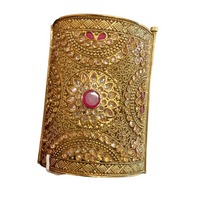 Raddhi Jewels Premium Quality Brass Rajwadi Gold Plated Openable Kada For Women/Girls