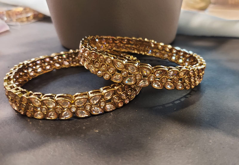 Raddhi Jewels Premium Quality Brass Designer Set of 2 Bangles For Women/Girls
