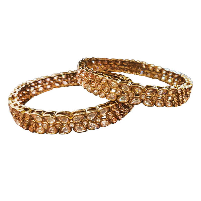 Raddhi Jewels Premium Quality Brass Designer Set of 2 Bangles For Women/Girls