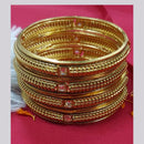 Raddhi Jewels Premium Quality Brass Gold Plated Set of 4 Stone Bangles For Women/Girls