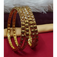 Raddhi Jewels Premium Quality Brass Gold Plated Set of 4 Stone Bangles For Women/Girls (Copy)