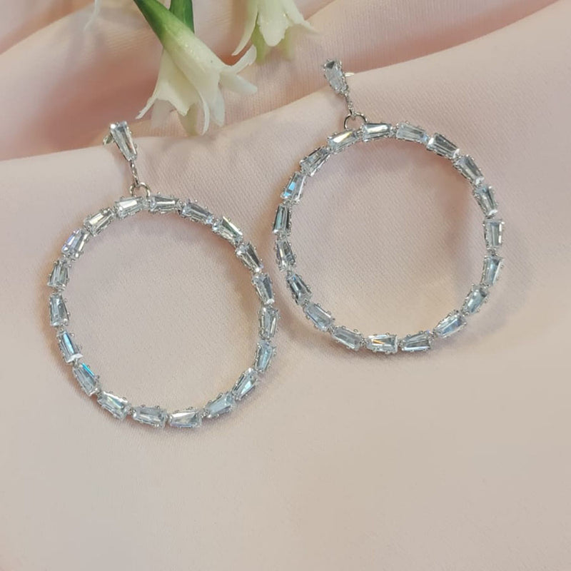 Raddhi Jewels Latest Fashion Stylish Floral Design Hoop Round Earrings For Women