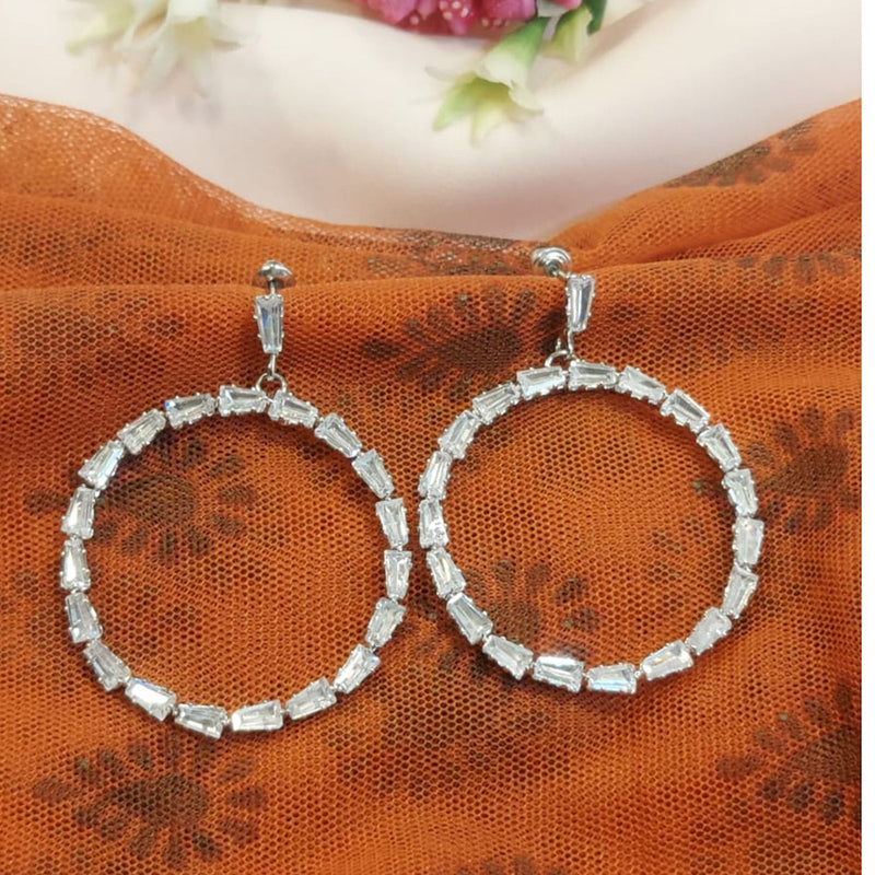 Raddhi Jewels Latest Fashion Stylish Floral Design Hoop Round Earrings For Women