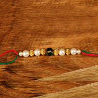 Raddhi Jewels Elegant Pearl Rakhi for Brother/Bhai/Bro