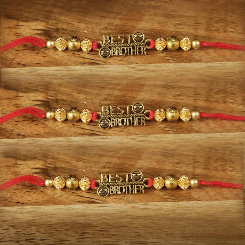 Raddhi Jewels Set of 3 Best Brother Rakhi For Brother/Bhai/Bro