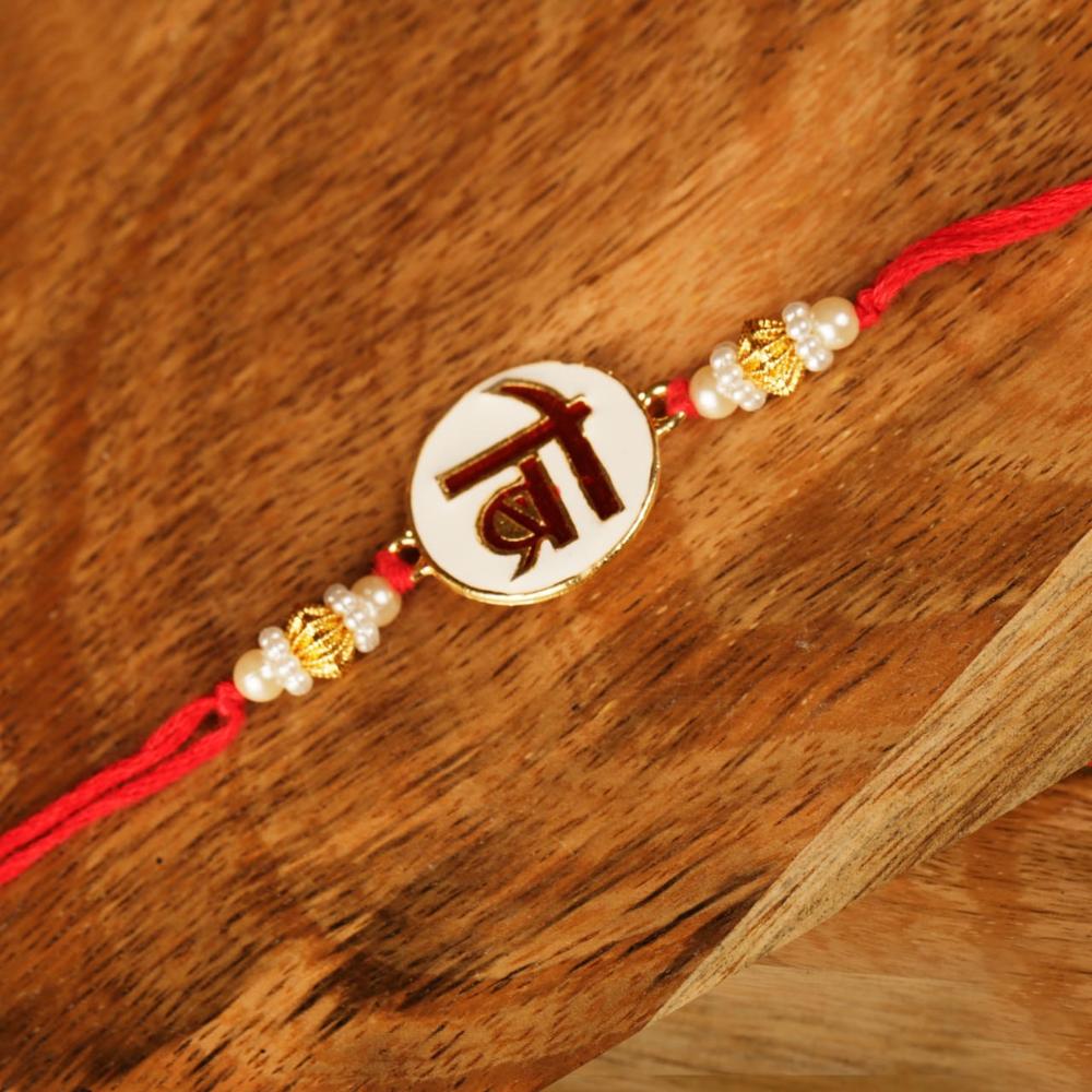 Raddhi Jewels Elegant Enamel Bro Rakhi For Brother/Bhai/Bro