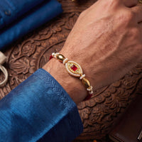 Js Fashion Pack of 3 Premium Traditional Gold Finish Rakhi Set
