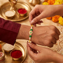 Js Fashion Pack of 3 Antique Designer Beads Rakhi High Gold 