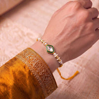 Js Fashion Premium Stone Pearl Designer Rakhi Combo Pack 3 for Brother