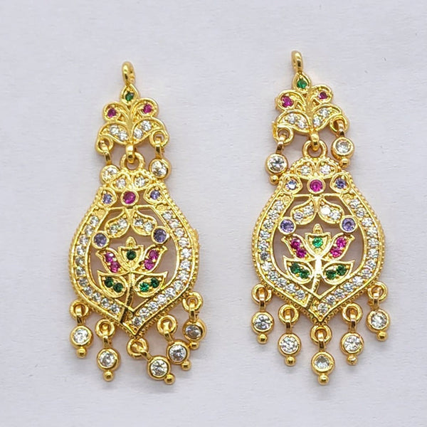 Darshana Jewels Gold Plated American Diamond Micro Plating Fancy Earrings