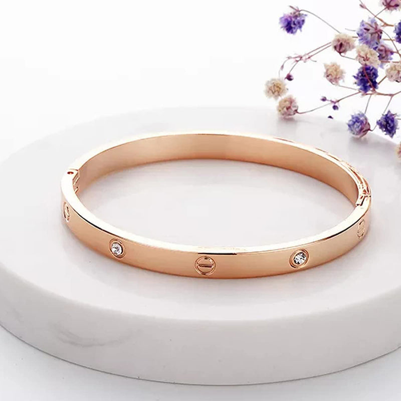 Swarovski LOVELY Romantic Love Crystal Silver/Rose Gold Bracelet – Amour  Design Jewellery